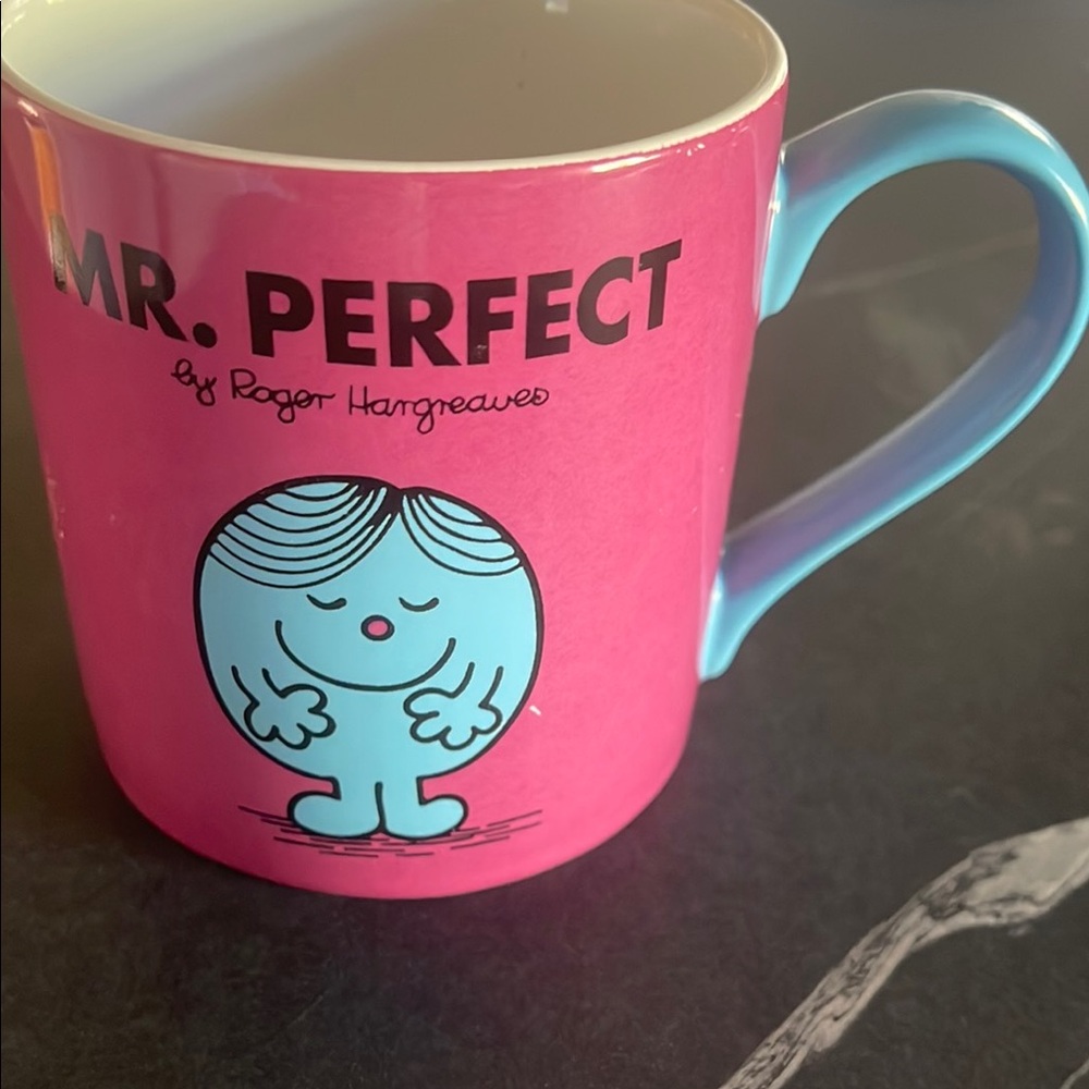 Mr. Perfect Pink and Blue Mug by
